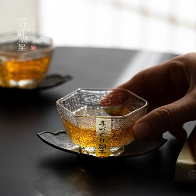優質加厚玻璃六角杯｜耐熱日式錘紋六邊品茗杯小茶杯家用功夫茶具~特價