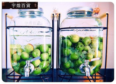 《宇煌》5L不鏽鋼龍頭+提把鐵架 果汁罐Mason梅森罐 玻璃瓶 飲料桶 冰桶飲料桶 果汁桶 啤酒桶_GHb3