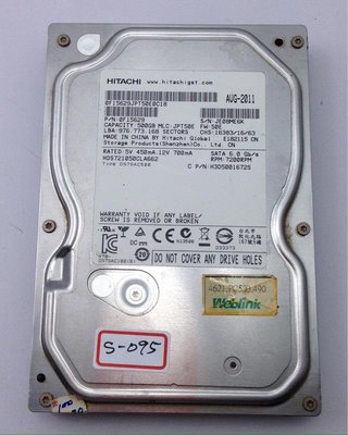 日立 HITACHI HDS721050CLA662 500G 3.5吋 硬碟 HDD SATA S-095