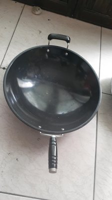 炒菜炒飯鐵鍋 表面珐瑯材質直徑42cm