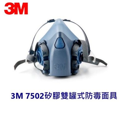 3M 7502 半面雙罐式防毒面具 台灣3M正品 矽膠防毒面具 濾毒罐 呼吸防護 面具本體《JUN EASY 》