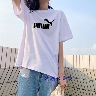 【熱賣精選】PUMA 彪馬純棉短袖T恤女 大標簡約款t恤男 運動休閒寬鬆潮流半袖上衣 男女情侶短袖