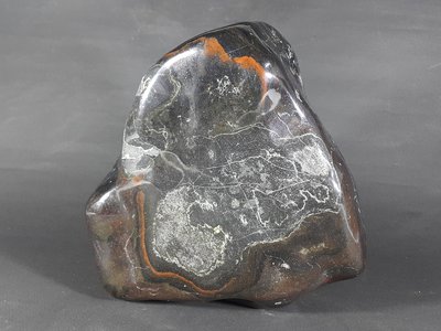 [銀九藝] 花東雅石 高~22.5公分 9公斤 黑玉髓 雞血石 赤白石