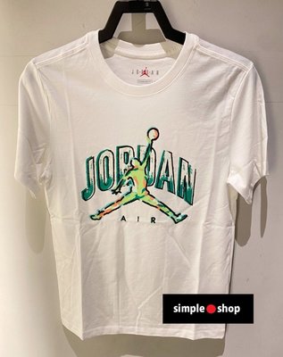 【Simple Shop】NIKE JORDAN 彩繪塗鴉 大LOGO 運動短袖 短T 白色 男款 CZ8384-100