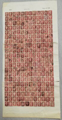 【熱賣下殺價】英國第175版紅便士郵票復組全版AA-TL舊票240枚全掛件1件。極難得