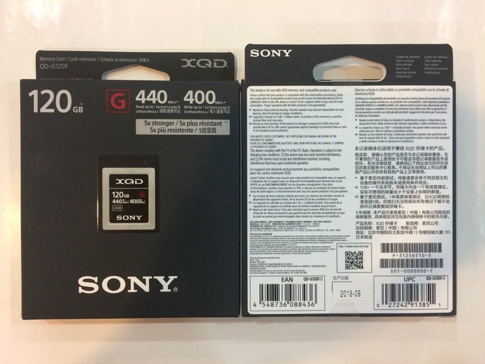 公司貨SONY XQD 120GB( QD-G120F ) 440MB/s可5m抗跌落【比QD-G128E更堅固5倍| Yahoo奇摩拍賣