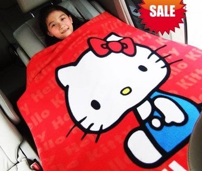 (三麗鷗)正式授權Hello Kitty兜風紅刷毛毯B0518