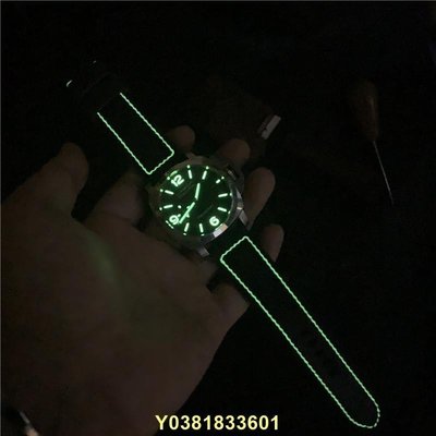 白線夜光線可定制店內多款錶帶 手工定做適用于沛納海1118錶帶~特價