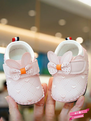 春秋款嬰兒鞋子6-12月嬰幼兒0-1歲女寶寶透氣軟底防掉學步公主鞋.