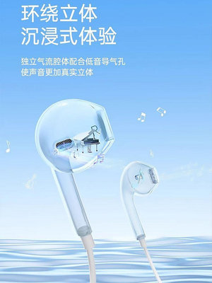 有線耳機半入耳式type-c接口3.5圓孔適用華為蘋果15安卓數字耳塞~麗芙小屋