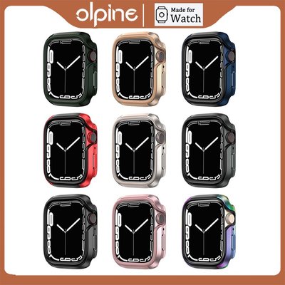 適用於Apple Watch 7代/8代矽膠+鋁合金外殼 iwatch7代/8代鋁合金保護框 蘋果手錶8代金屬保護殼
