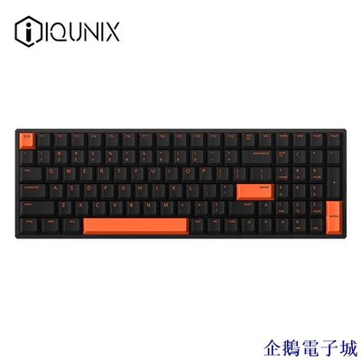 溜溜雜貨檔IQUNIX F97橙黑 機械鍵盤 客製化鍵盤 遊戲鍵盤 鋁合金100鍵電腦鍵盤  Cherry茶軸RB版 YS1