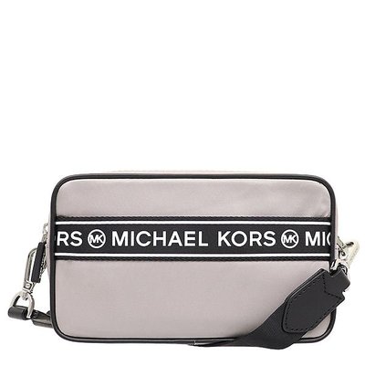 【美麗小舖】MICHAEL KORS MK 灰色 輕便尼龍材質 相機包 斜背包 側背包 盒子包~M36087