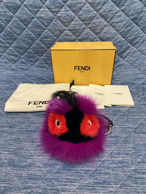 《附專櫃購證》FENDI 吊飾 毛怪 小怪獸 monster 貂毛 收藏用