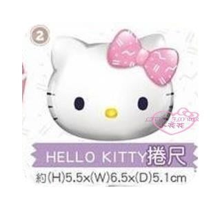 小公主日本精品♥ Hello Kitty大臉公仔蝴蝶結皮尺伸縮皮尺捲尺布尺