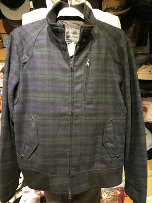 [變身館日本服飾] ～GHETTO～格紋～夾克~外套～毛料材質～立領～雙拉鏈～日本購入~全新現品～L～出清價