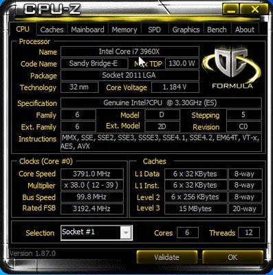 Core i7-3960X (ES) 極致版 6核12線 (X79 2011 3.3G 15M) 非 i7-4820K