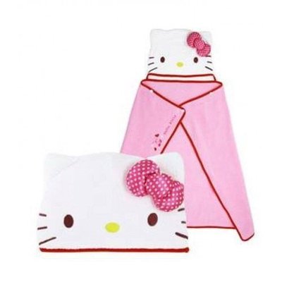 ^燕子部屋 ^凱蒂貓 Hello Kitty造型連帽披毯-特價