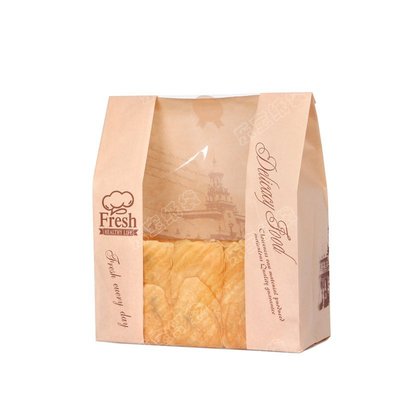 下殺 (null)面包吐司袋450g包裝袋簡約食品烘焙包裝防油紙袋土司袋子牛皮紙袋