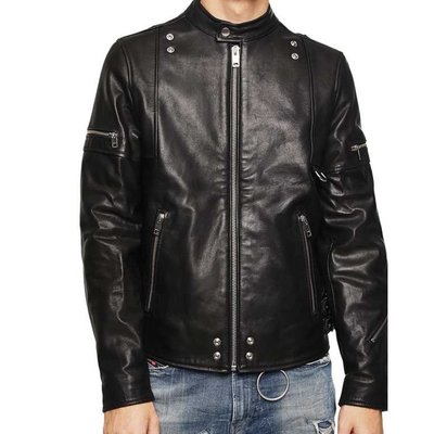 [全新真品代購-SALE!] DIESEL 黑色皮革 騎士外套 / 夾克 / 皮衣
