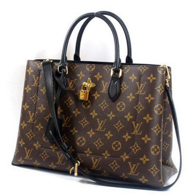 全新法國正品 Louis Vuitton LV Sac Flower Tote 經典花紋兩用包 M43550