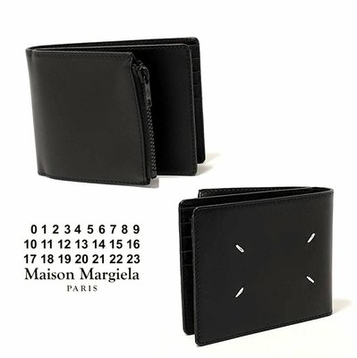 Maison Margiela（黑色）真皮兩摺短夾 皮夾 錢包 中性款｜100%全新正品