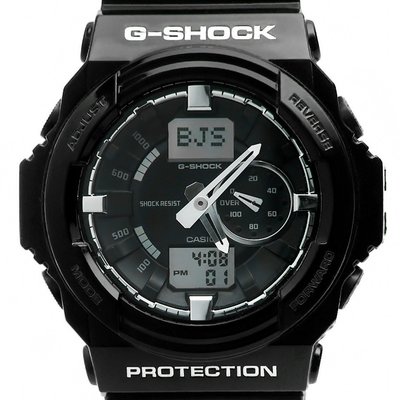[專業模型] 電子錶 [CASIO GA-150BW] 卡西歐 G-Shock指針+液晶錶[黑面]中性錶/潮錶/軍錶[全