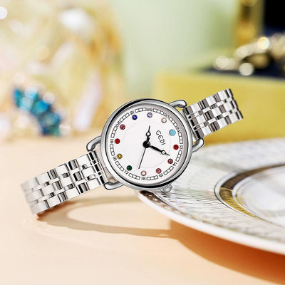 現貨女士手錶腕錶小眾女款高顏值鋼帶腕錶小巧輕奢ins生辰石女錶防水時尚石英手錶