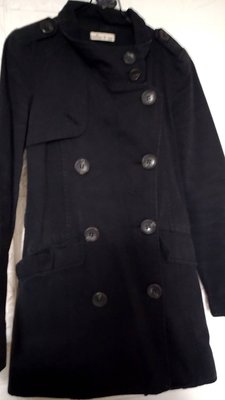 韓國製長袖經典黑色風衣外套(3-3)