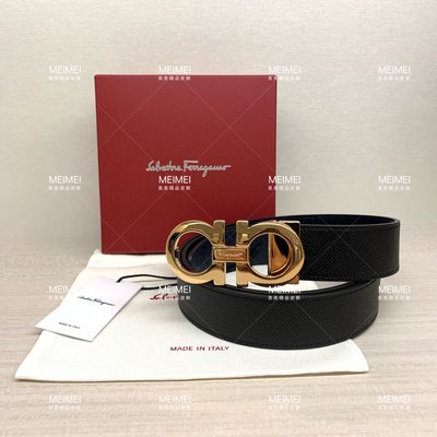 30年老店 預購 salvatore ferragamo 皮帶 牛皮 黑 藍 玫瑰金