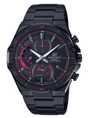 【萬錶行】CASIO EDIFICE 輕薄太陽能藍寶石計時不鏽鋼腕錶 EFS-S560DC-1A