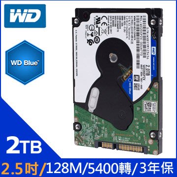 【MR3C】缺貨 含稅附發票 WD威騰 藍標 2TB 2T WD20SPZX 2.5吋SATA硬碟 7mm