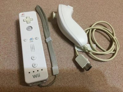 _特價專案_任天堂 Wii 二手原廠手把/搖桿/控制器白色控制器(無手繩)+雙截棍(左) Wii U可用(現貨供應)