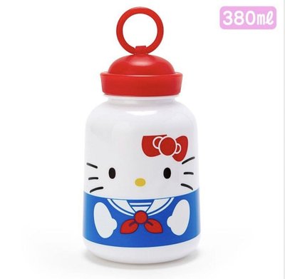 Hello Kitty 水手帽造型蓋塑膠隨身冷水瓶《紅白》380ml.