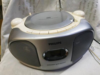 網拍唯一 白色可愛圓Q造型 PHILIPS飛利浦手提CD音響(AZ102S) CD 廣播 都測試正常