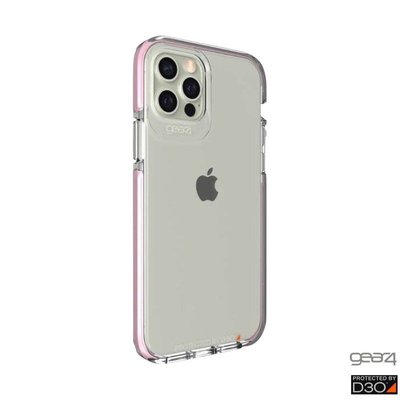 強強滾-Gear4 iPhone 12/12 Pro 6.1吋 Picadilly 透明抗菌防摔殼 粉色框 4米防摔