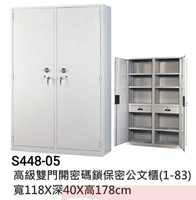 【進日興家具】S448-05  高級雙門開密碼鎖保密公文櫃(10格+2鎖式抽屜) 台南。高雄。屏東 傢俱宅配