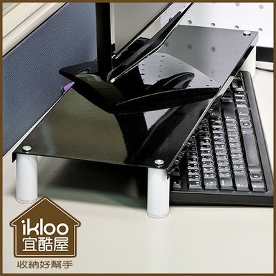 有現貨【ikloo】省空間桌上螢幕架/鍵盤收納架1入~黑色/收納櫃/組裝收納櫃/電腦架/電腦桌