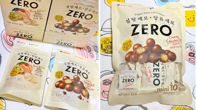 LOTTE韓國樂天ZERO零糖水果軟糖/巧克力 一盒8包 （奇異果 水蜜桃 巧克力球）