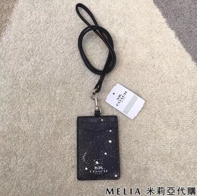 Melia 米莉亞代購 COACH 2019ss 識別證套 證件套 悠遊卡套 F30251 基本款 黑色 星空圖案