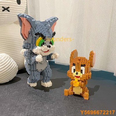 布袋小子湯姆貓和傑瑞鼠 兼容樂高 納米積木 貓和老鼠 卡通 創意 DIY 裝飾 成人 兒童 禮物 新品 玩具 玩具
