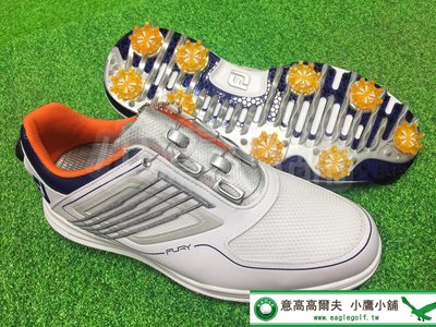 [小鷹小舖] FootJoy Golf FURY BOA 51111P 高爾夫 球鞋 有釘 軍綠/青 緩震記憶鞋墊