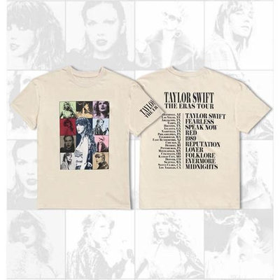 Taylor Swift The Eras Tour 2023演唱會商品純棉T恤男女時尚寬鬆短袖上衣夏季休閒情侶襯衫te（滿599元）