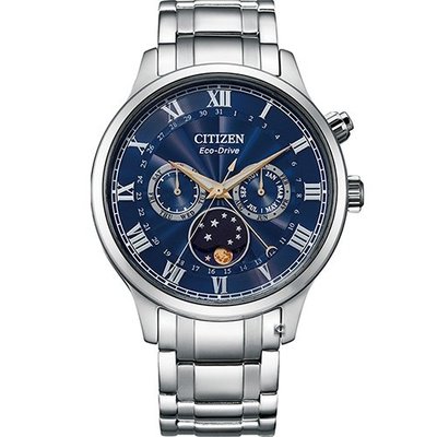 CITIZEN星辰 Eco-Drive 極光月相時尚大錶面腕錶 AP1050-81L