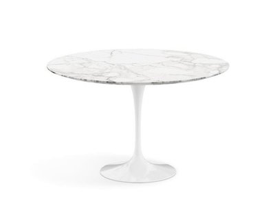 【台大復刻家具_客製尺寸】Ø120 鬱金香桌 Saarinen Tulip Table【一體成型 金屬腳+薄邊大理石】