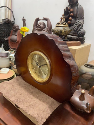 x日本精工（SEIKO）樹木年輪座鐘，純實木工藝座鐘，外觀精美