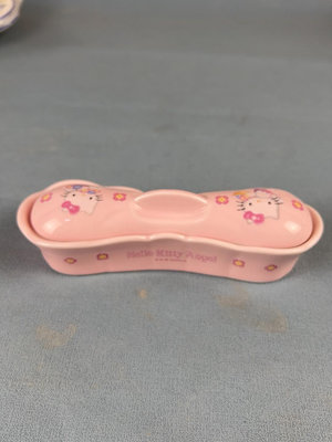 【二手】日本回流瓷器Hello Kitty凱蒂貓陶瓷勺子收納盒 回流 擺件 茶具【佛緣閣】-1511
