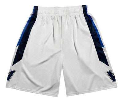 维拉纽瓦大学NCAA 籃球運動短褲 口袋版 白色 深藍色