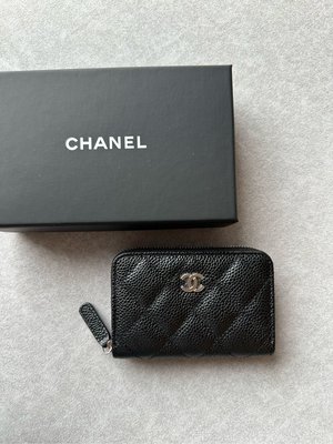 全新品 Chanel 爆款系列 櫃上永遠缺貨 香奈兒 真品 荔枝皮 牛皮 拉鍊零錢包 小卡包 小皮件 小錢包