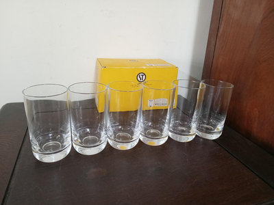 (日本生活用品)早期東洋玻璃Toyo Glass厚底啤酒杯/水杯一組(A1173)